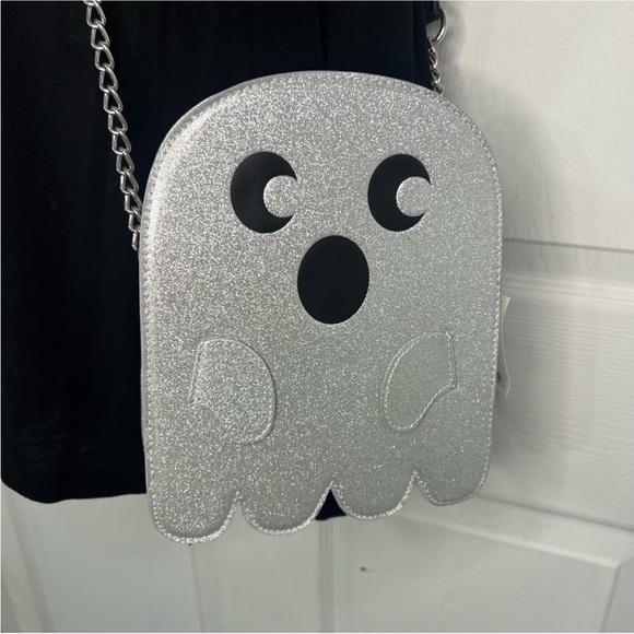 Sparkly Silver Ghost Crossbody Bag Halloween - Picture 16 of 16